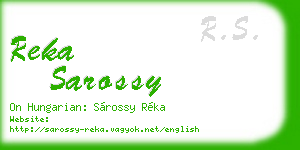 reka sarossy business card