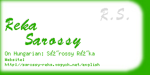 reka sarossy business card